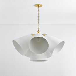 Bronson Chandelier, Aged Brass with White Plaster Shade