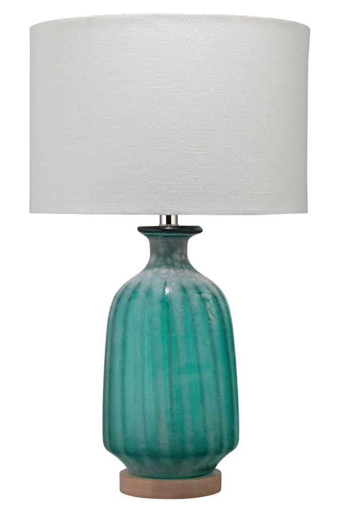 Aqua Frosted Glass Table Lamp-Aqua