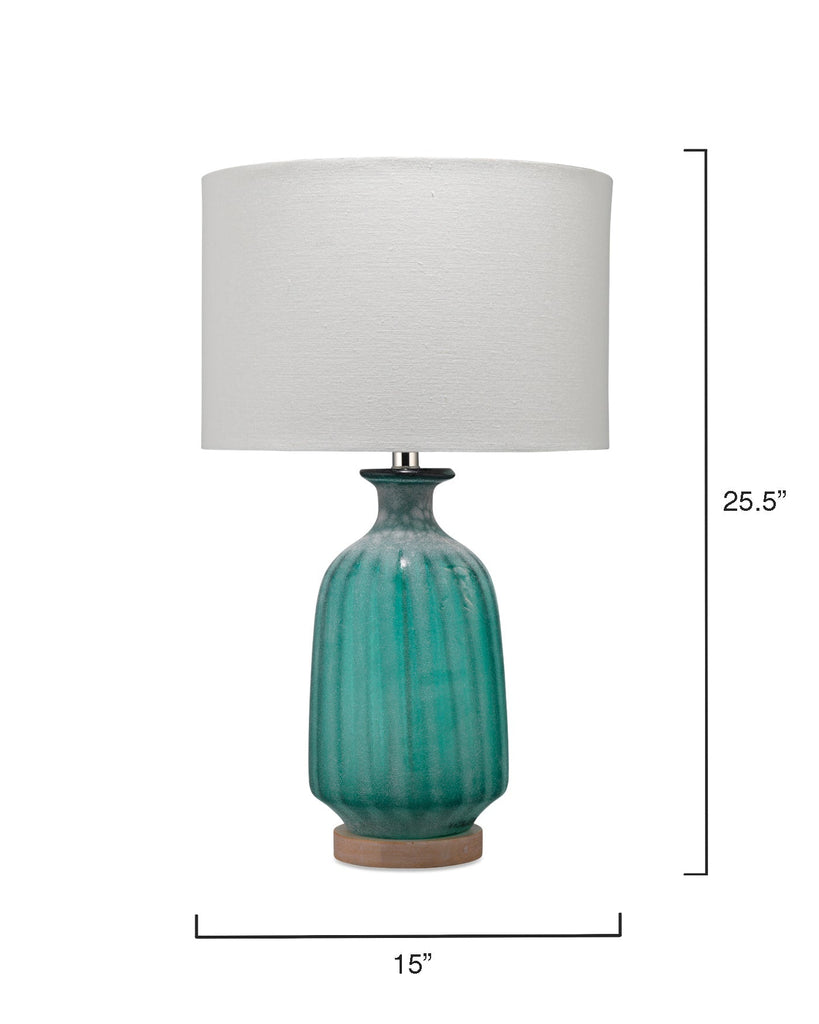 Aqua Frosted Glass Table Lamp-Aqua