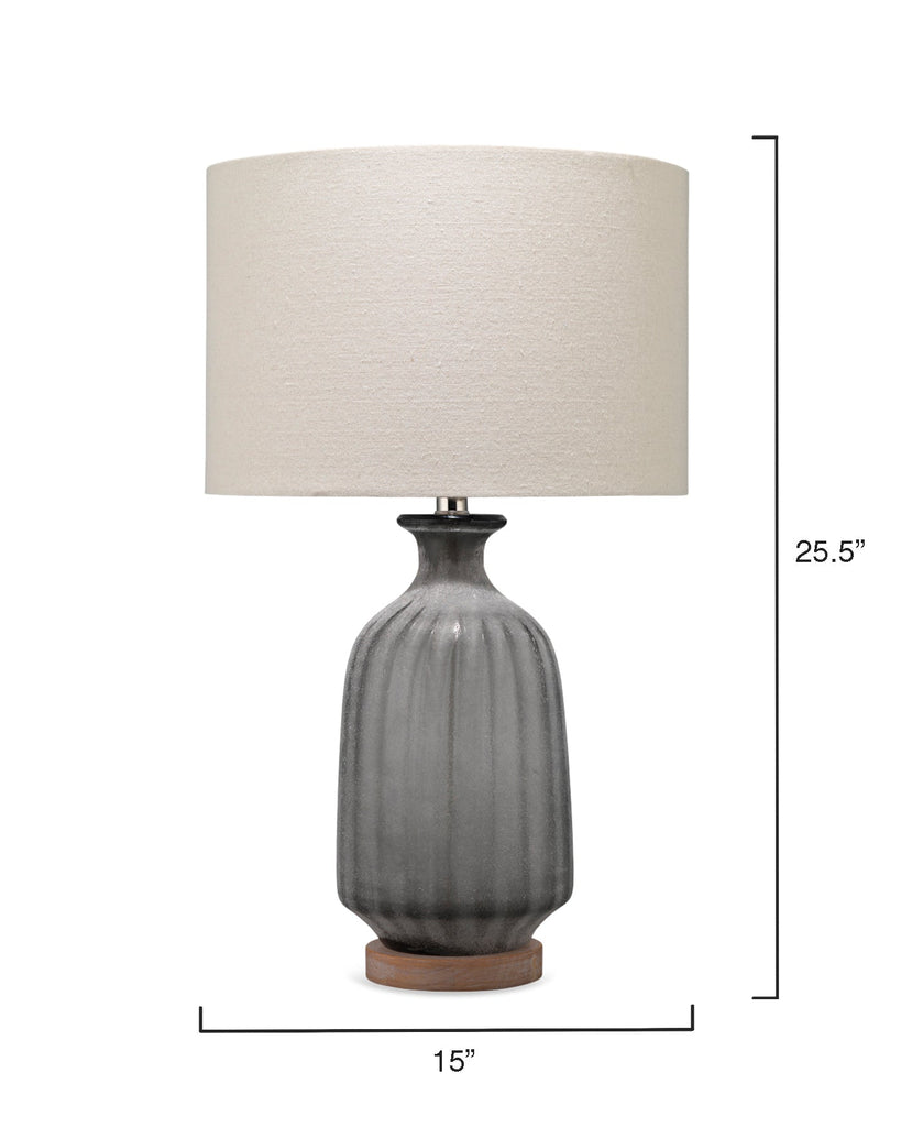 Grey Frosted Glass Table Lamp-Grey