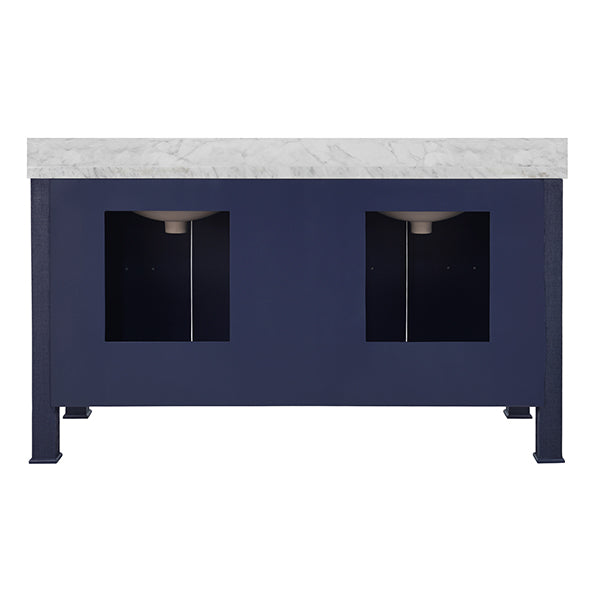 Bath Vanity In Textured Navy Linen - 60" Wide