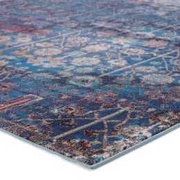 Vibe by Jaipur Living Izar Trellis Blue/ Red Runner Rug