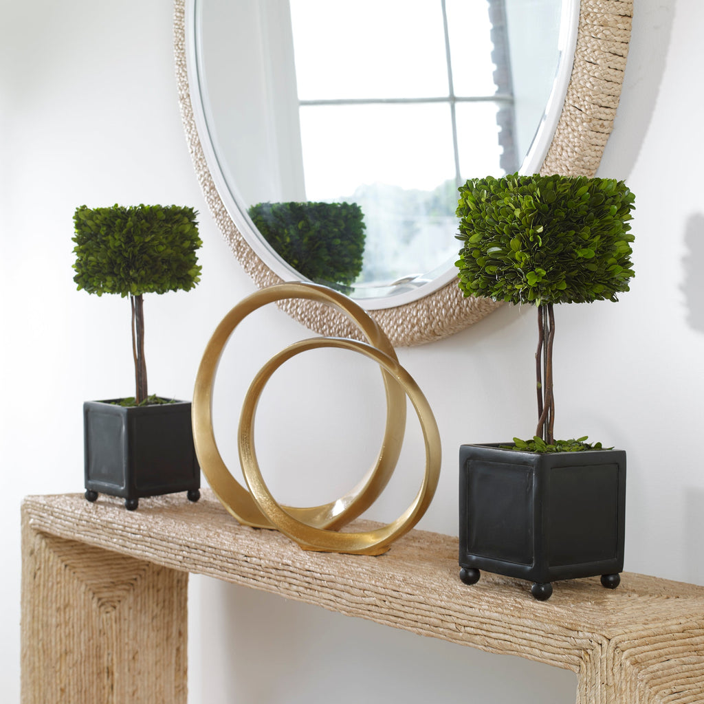 Preserved Boxwood Square Topiaries, Set of 2