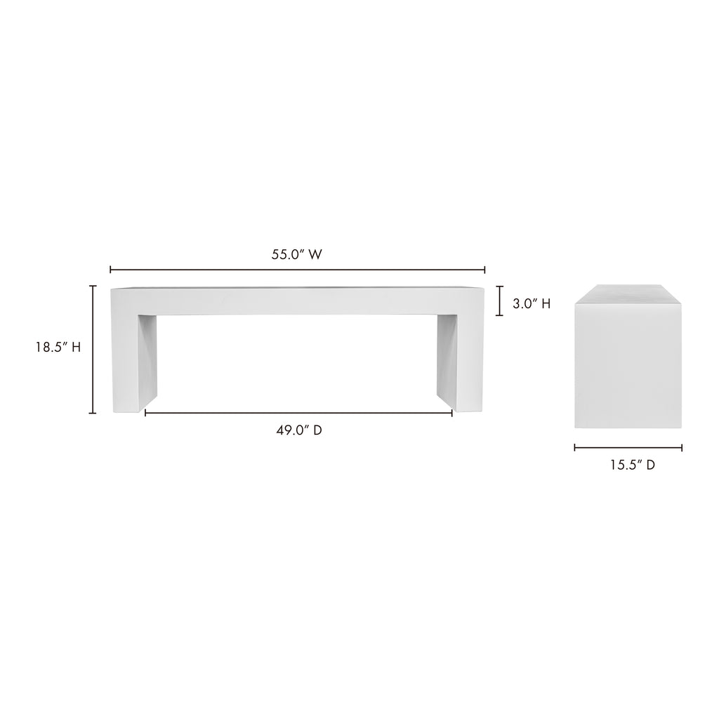 Lazarus Outdoor Bench White