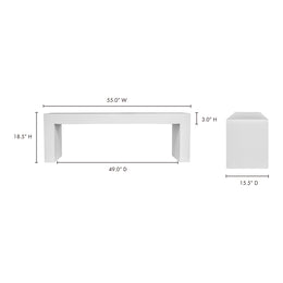 Lazarus Outdoor Bench White