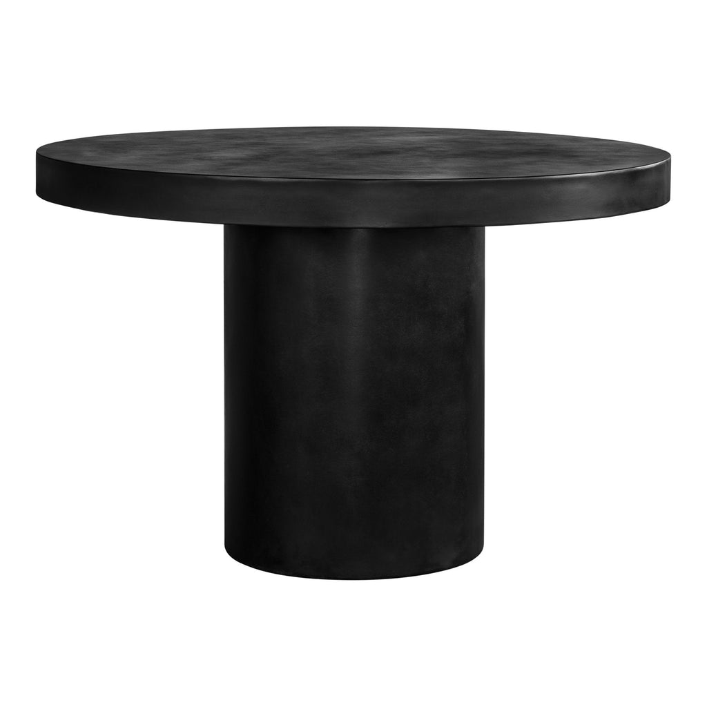 Cassius Round Outdoor Dining Table, Black