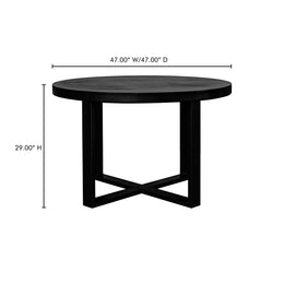 Jedrik Round Outdoor Dining Table Black