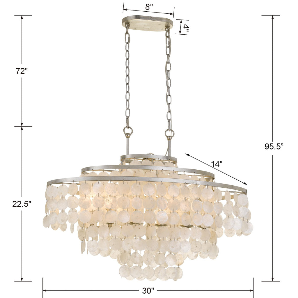 Brielle 6 Light Linear Oval Chandelier