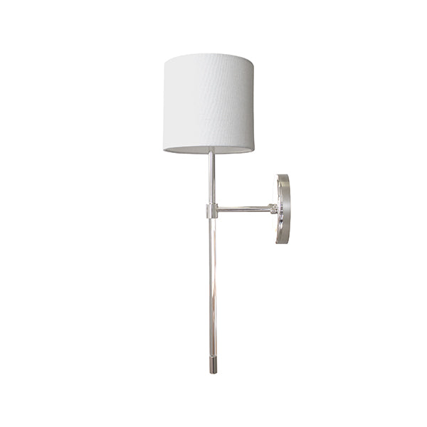 Acrylic Sconce With White Linen Shade In Nickel