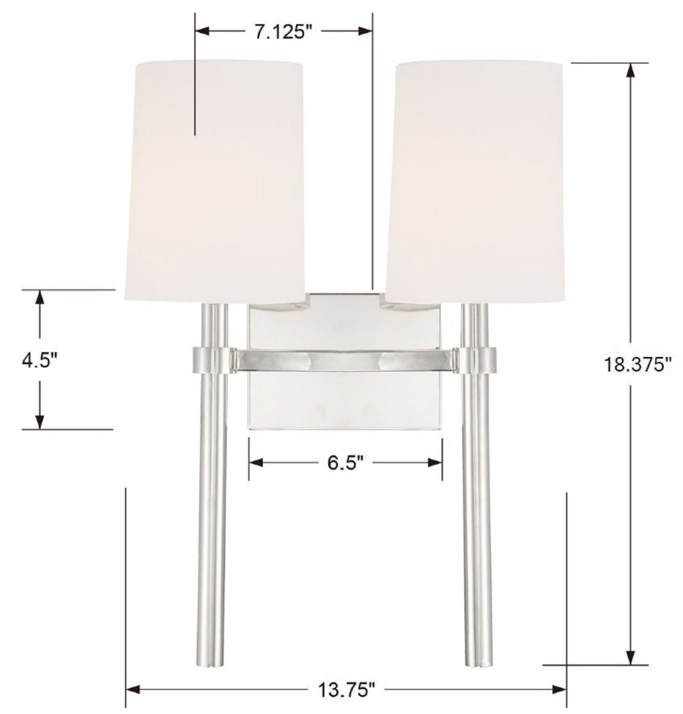 Bromley 2 Light Sconce