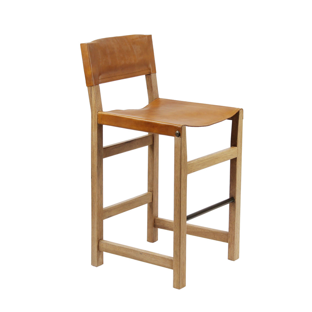 Counterstool Taura, Natural W- Leather Saddle