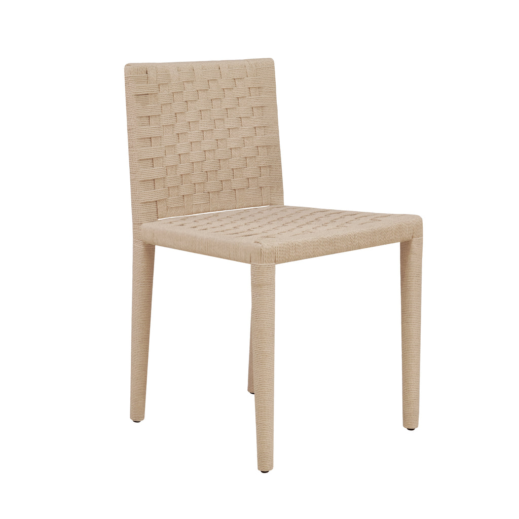 Natural Rope Basketweave Pattern Dining Chair