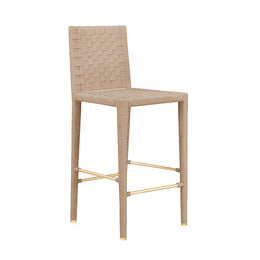 Natural Rope Basketweave Pattern Bar Stool