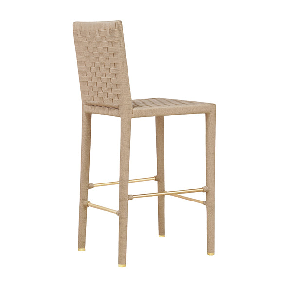 Natural Rope Basketweave Pattern Bar Stool