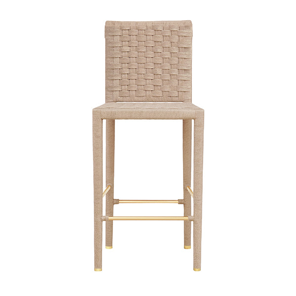 Natural Rope Basketweave Pattern Bar Stool