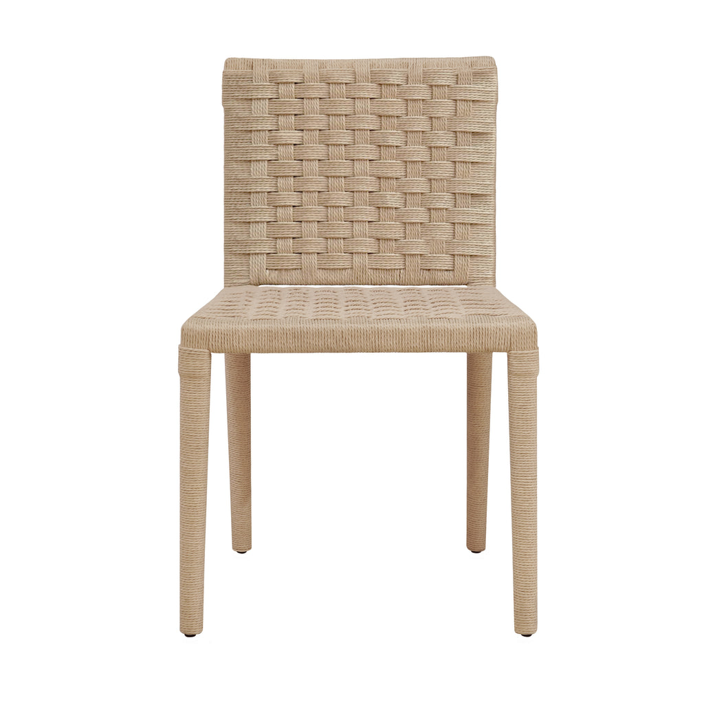 Natural Rope Basketweave Pattern Dining Chair