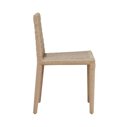 Natural Rope Basketweave Pattern Dining Chair