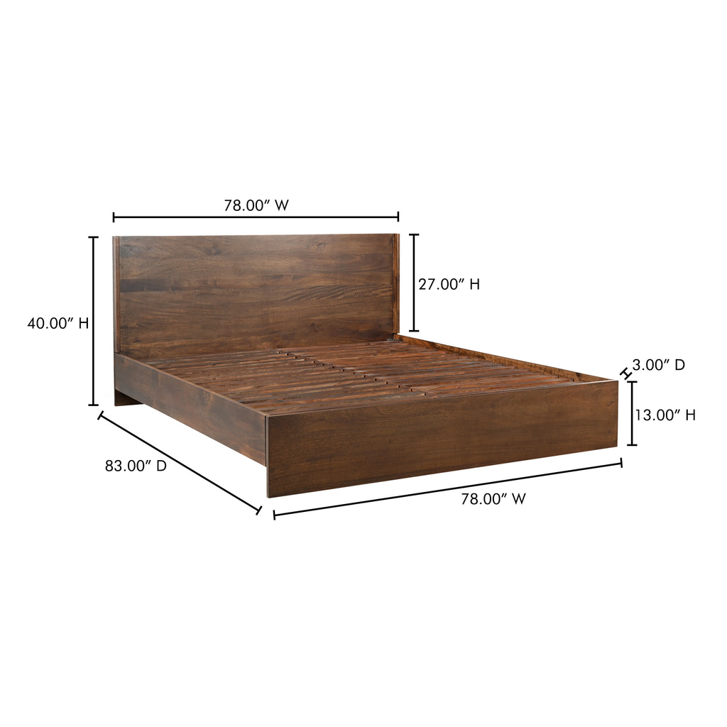 Everett King Bed Dark Brown