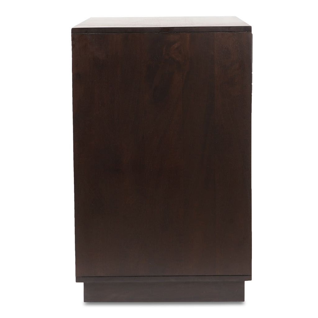 Denman 3 Drawer Nightstand Dark Brown