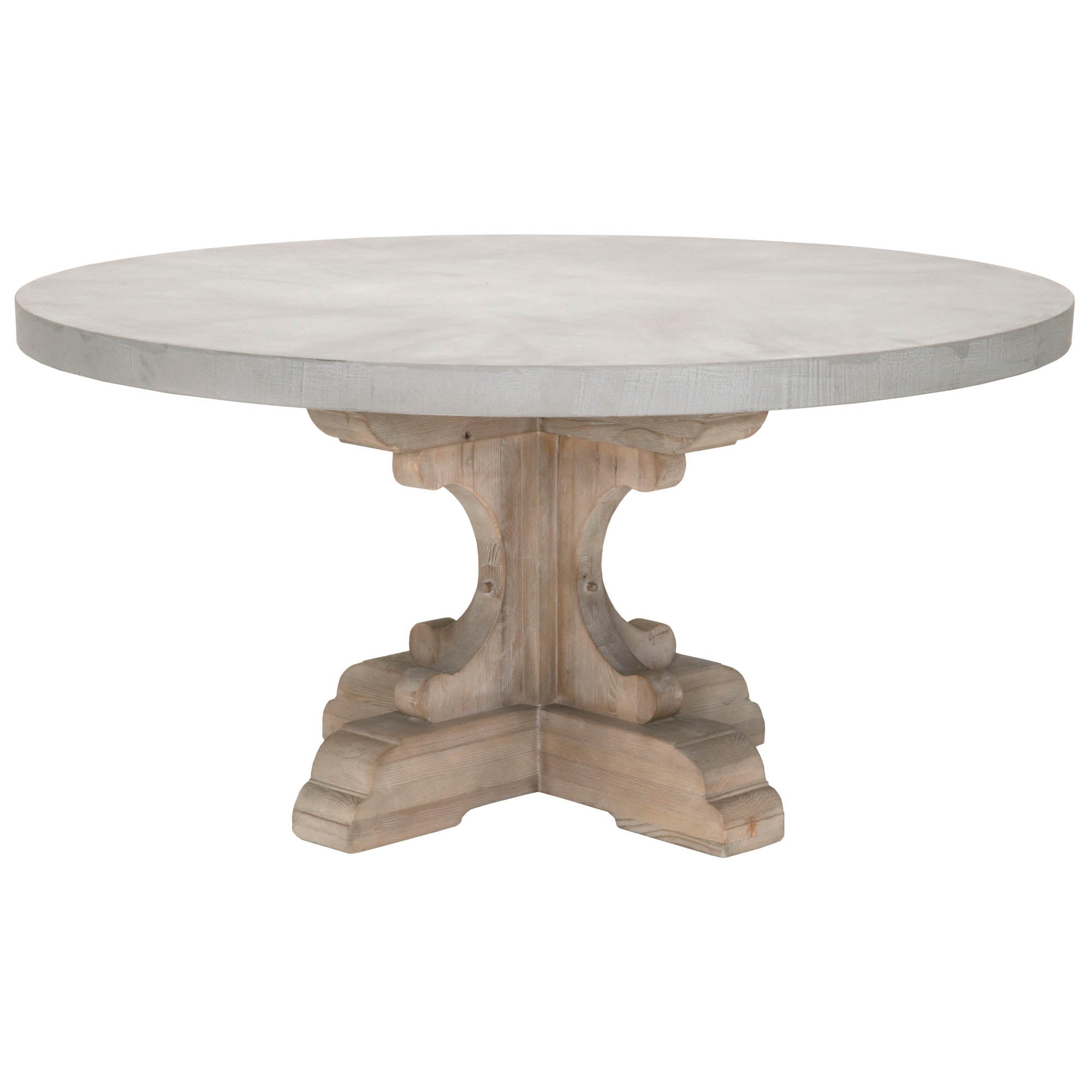 Bastille 60" Round Dining Table Top, Light Grey Concrete