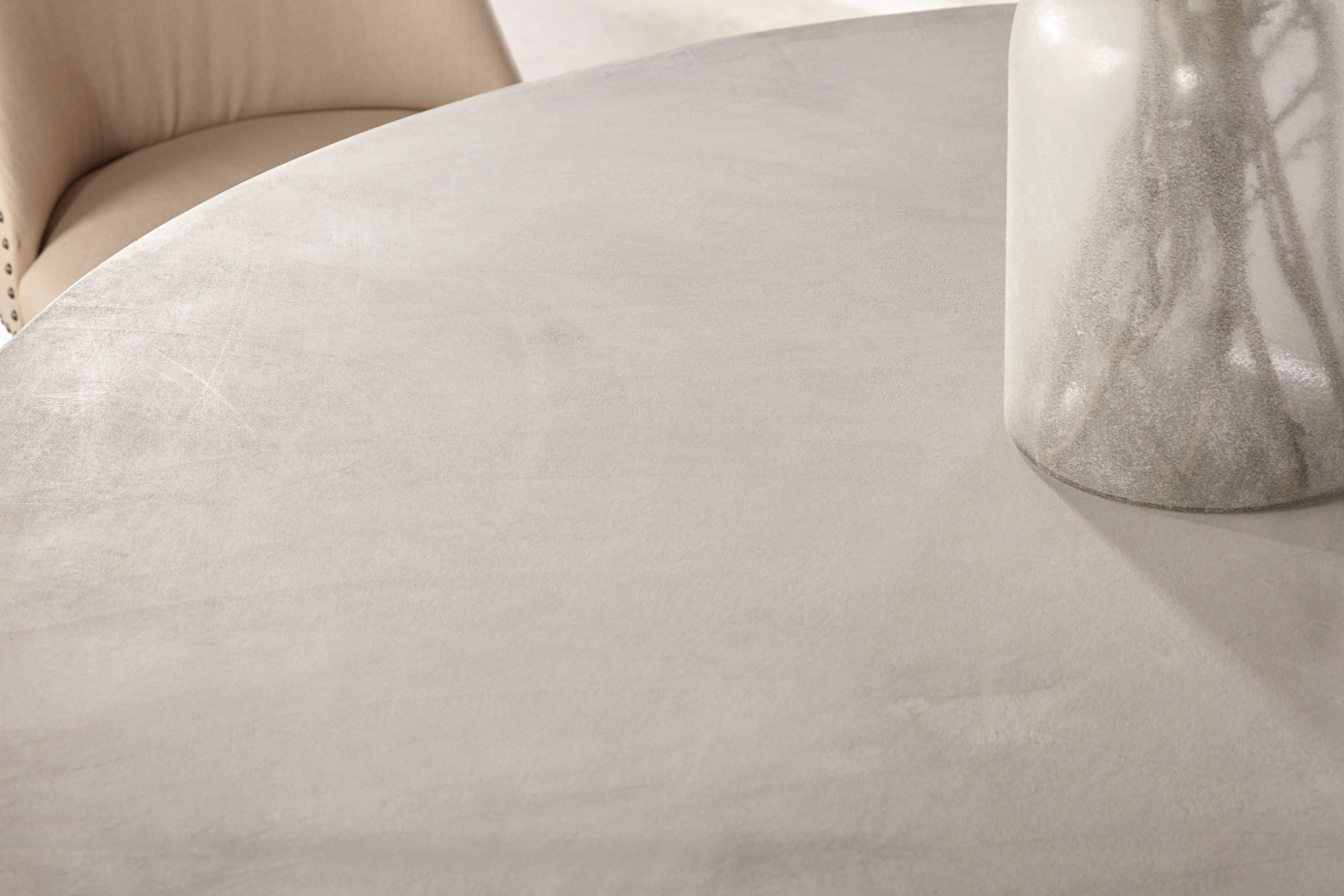 Bastille 60" Round Dining Table Top, Light Grey Concrete