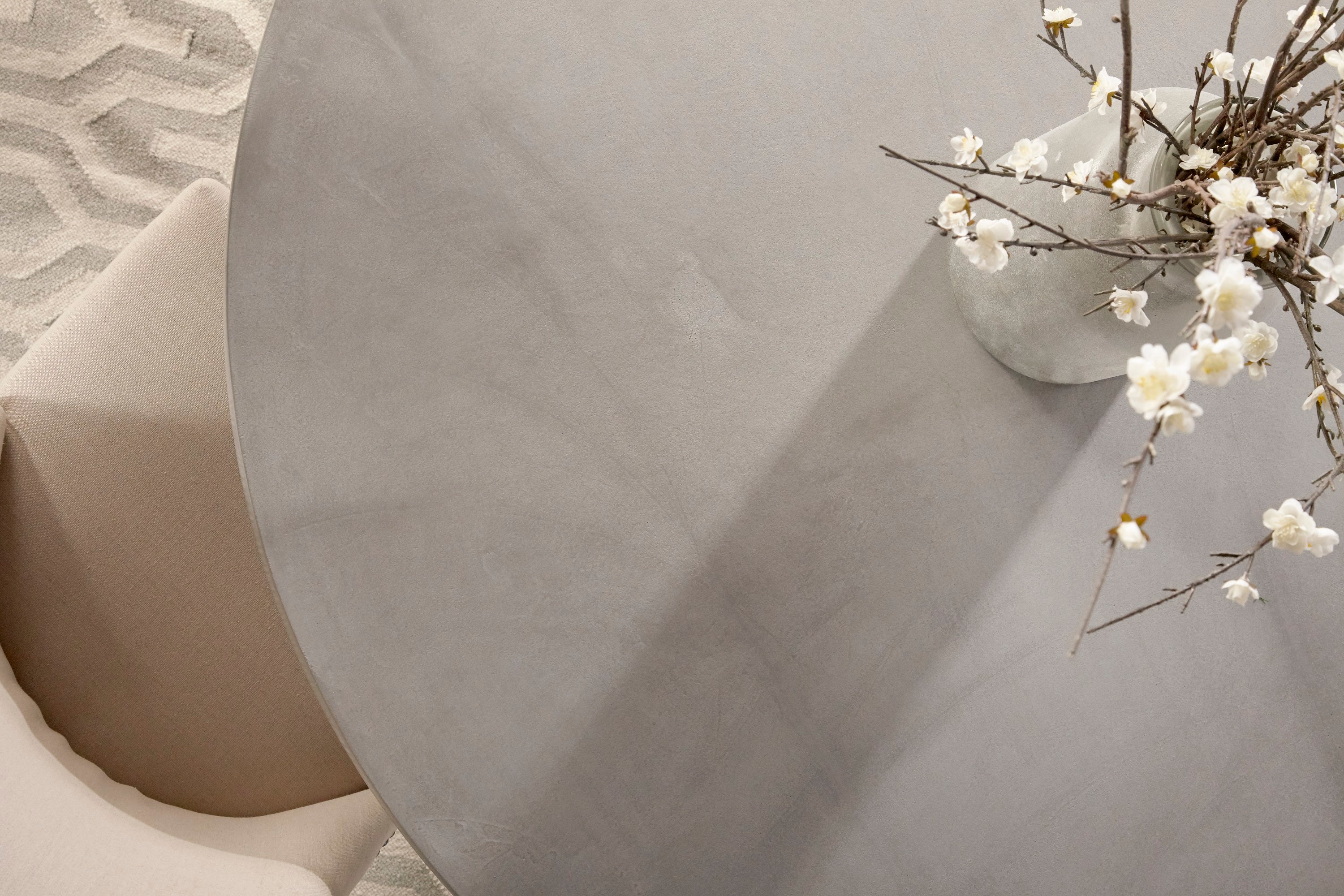 Bastille 60" Round Dining Table Top, Light Grey Concrete