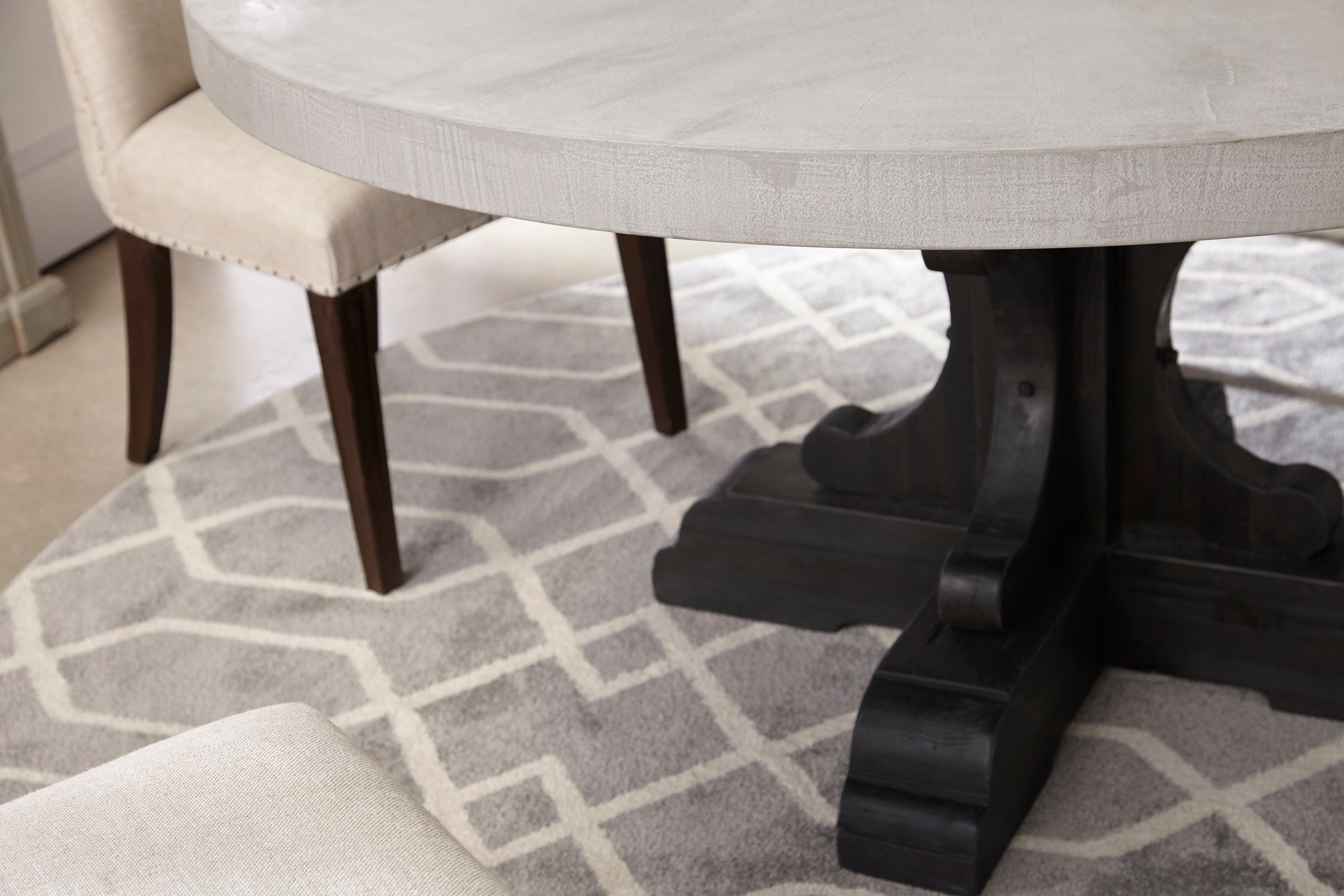 Bastille 60" Round Dining Table Top, Light Grey Concrete