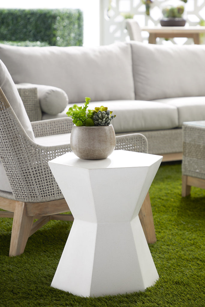 Bento Accent Table, Ivory Concrete