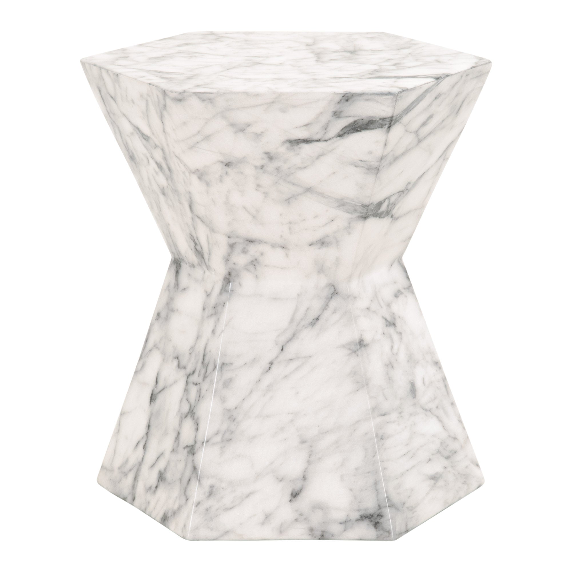 Bento Accent Table, Ivory Marble Concrete