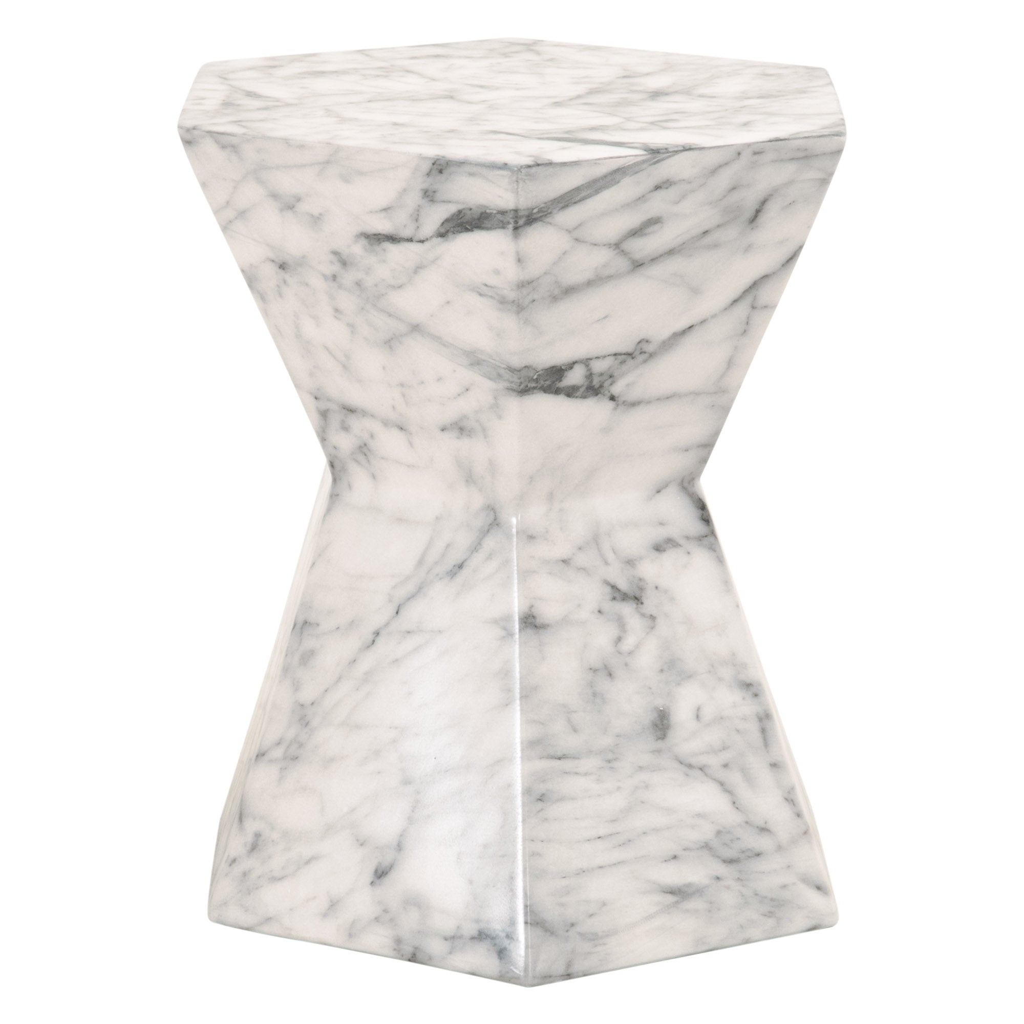 Bento Accent Table, Ivory Marble Concrete