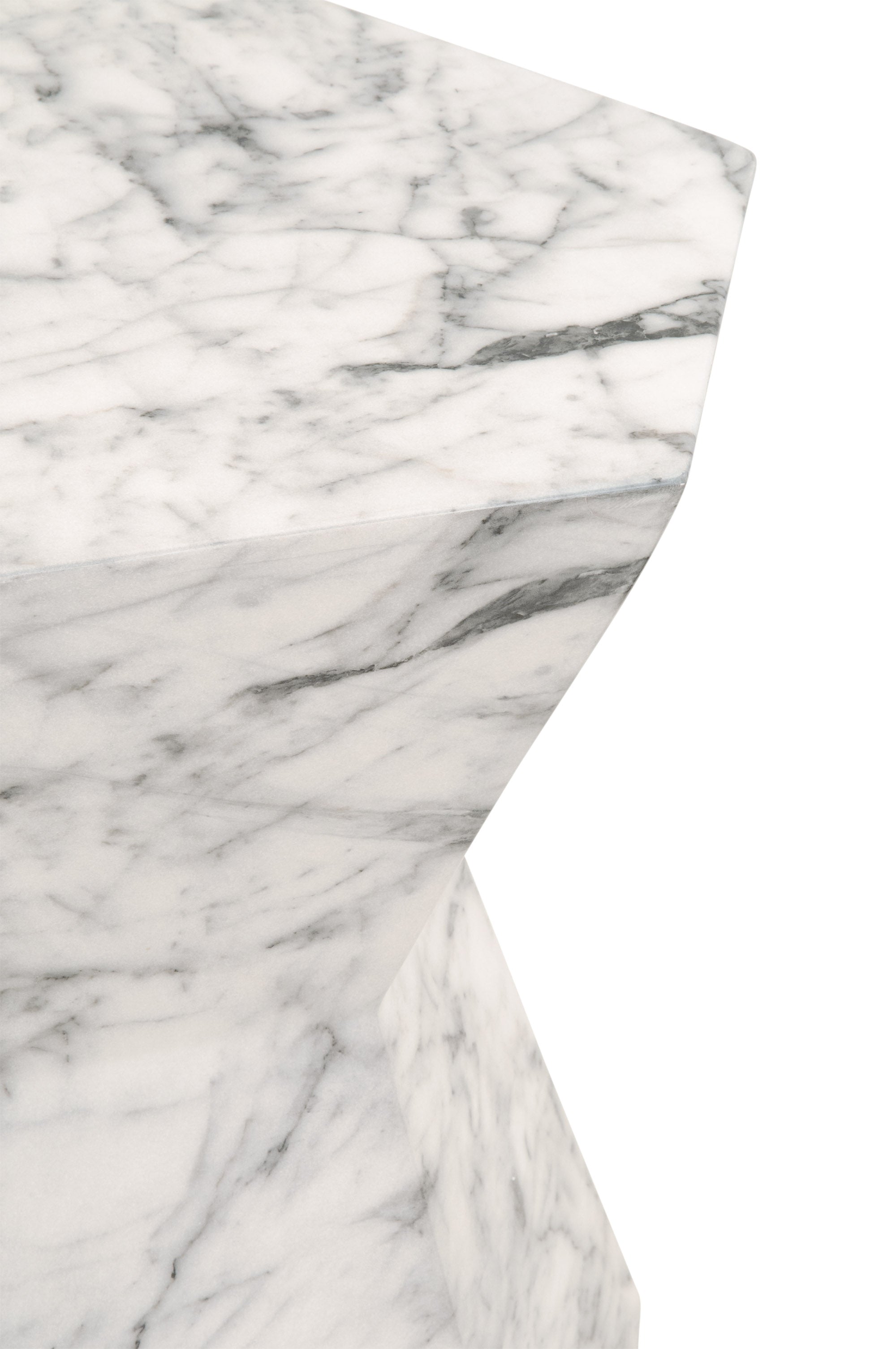 Bento Accent Table, Ivory Marble Concrete