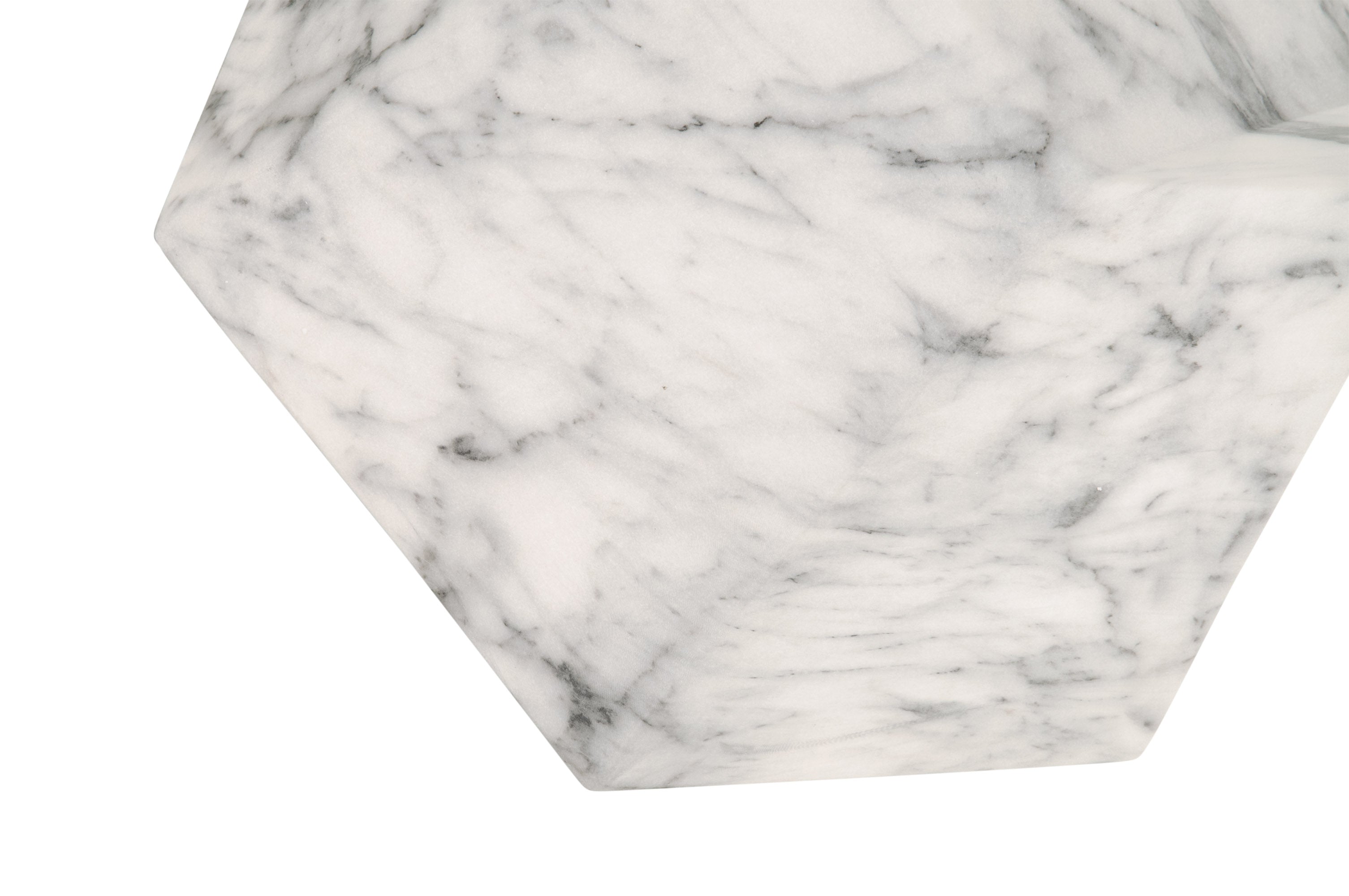 Bento Accent Table, Ivory Marble Concrete