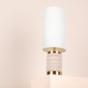 Bethany lamp, Aged Brass/blush Combo
