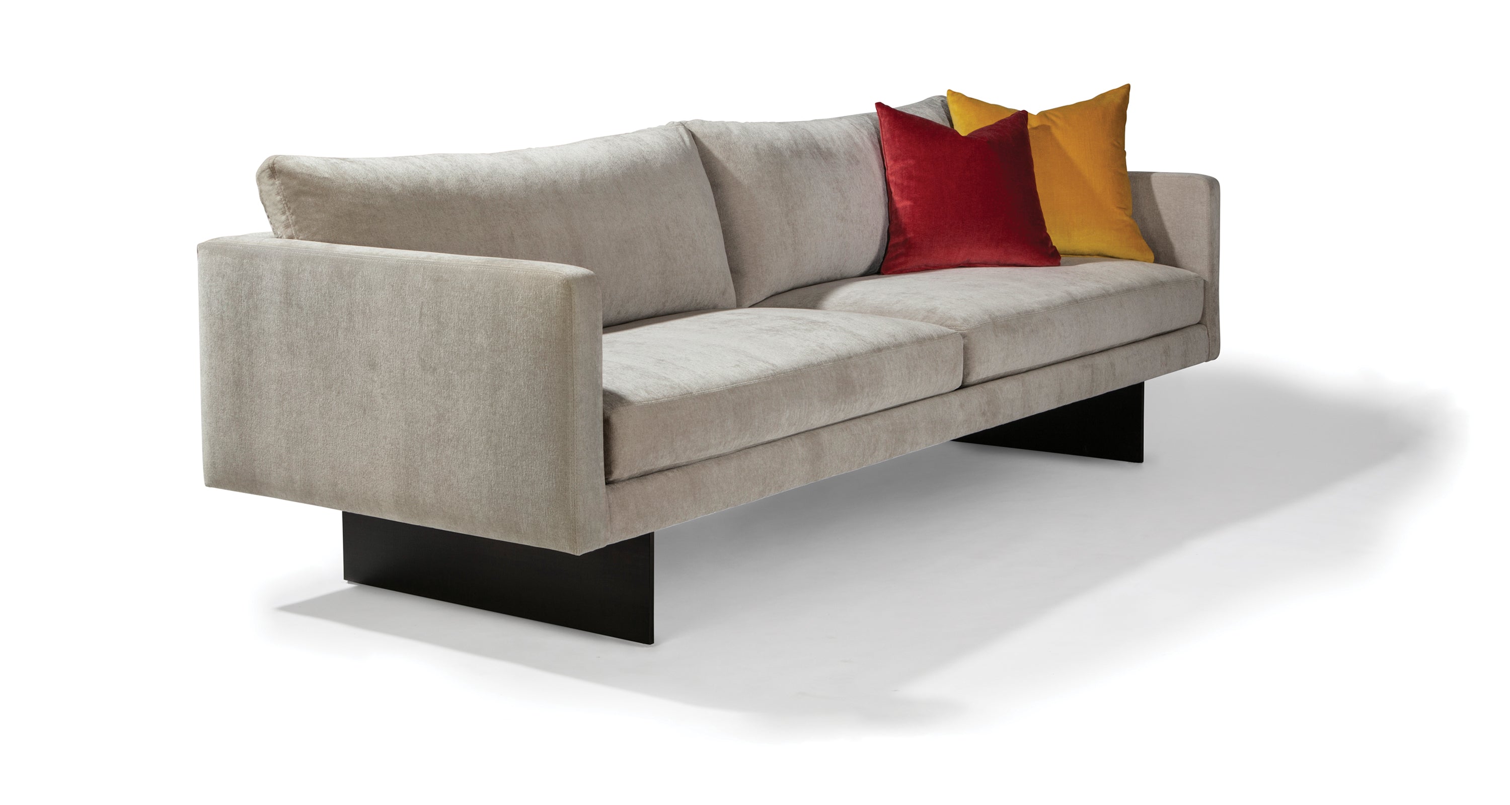 Blade Sofa In Beige Fabric With Dark Bronze Legs