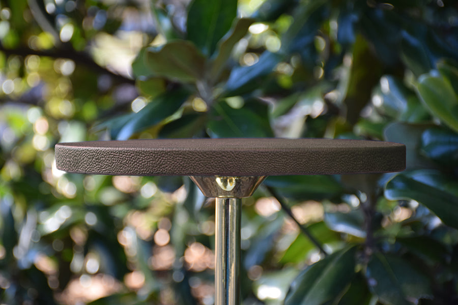 Brass Base Cigar Table With Round Leather Top