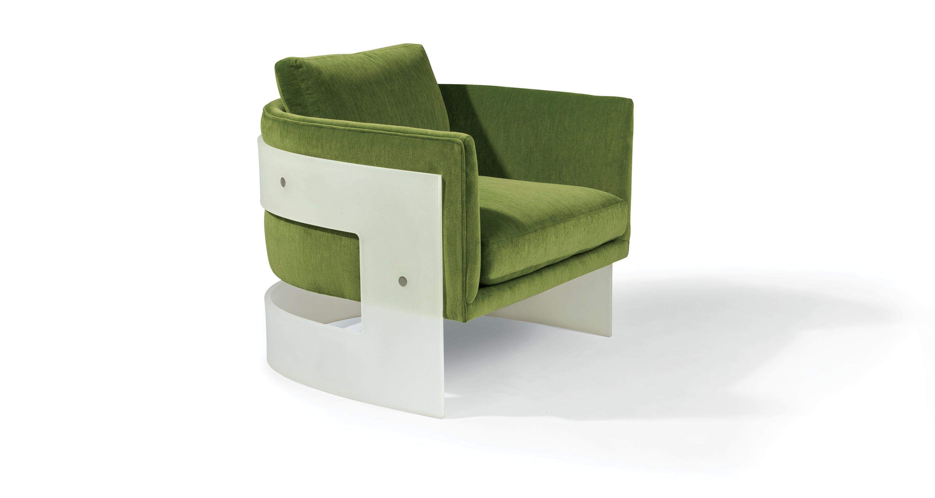 Bond Fx Acrylic Lounge Chair In Green Fabric