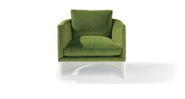 Bond Fx Acrylic Lounge Chair In Green Fabric
