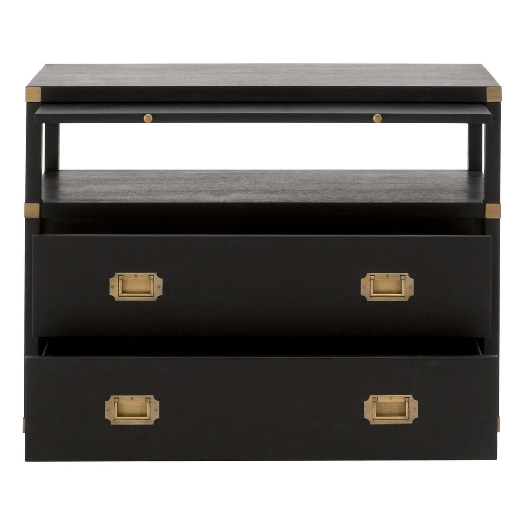 Bradley 2-Drawer Nightstand - 6131.B-BLK-BGLD