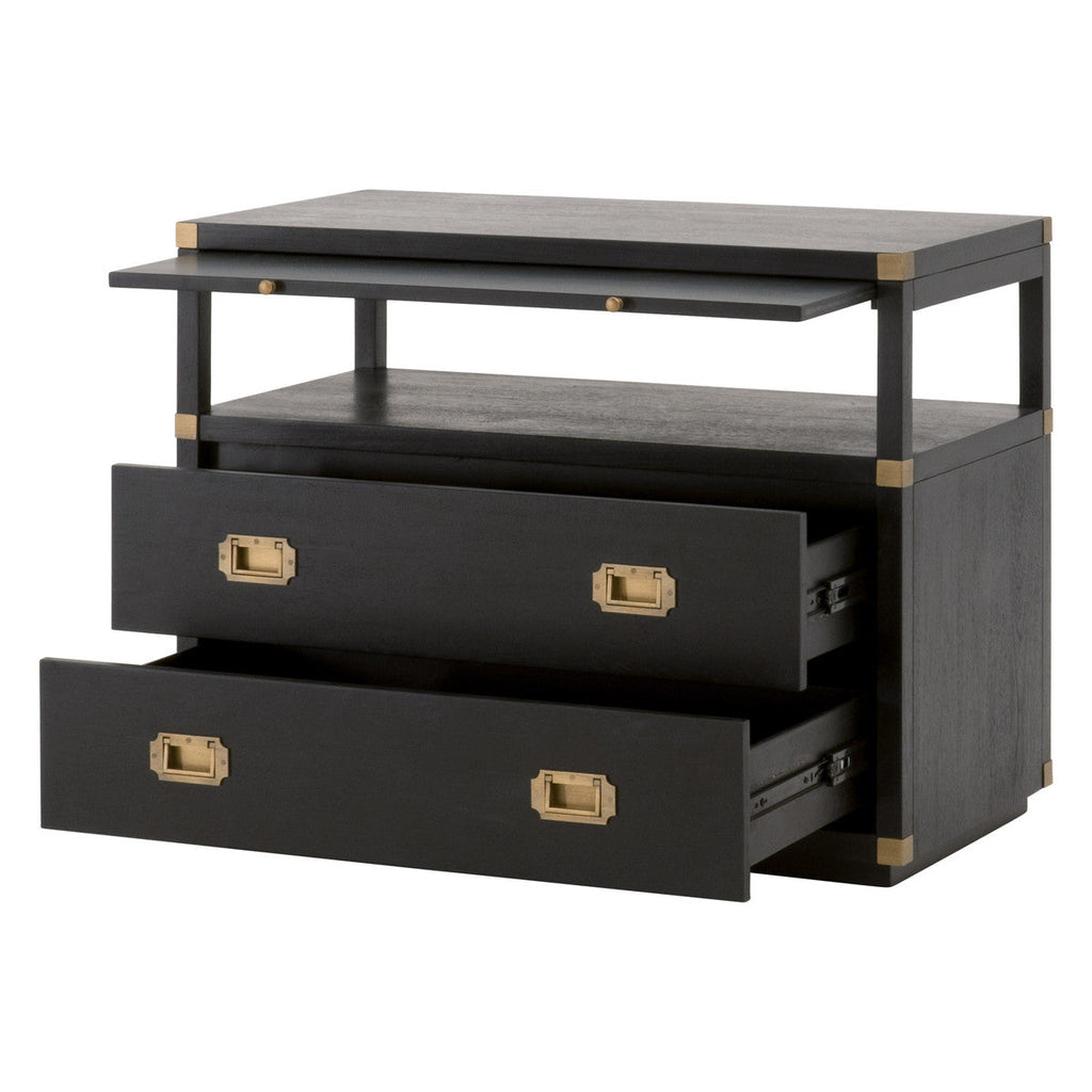 Bradley 2-Drawer Nightstand - 6131.B-BLK-BGLD