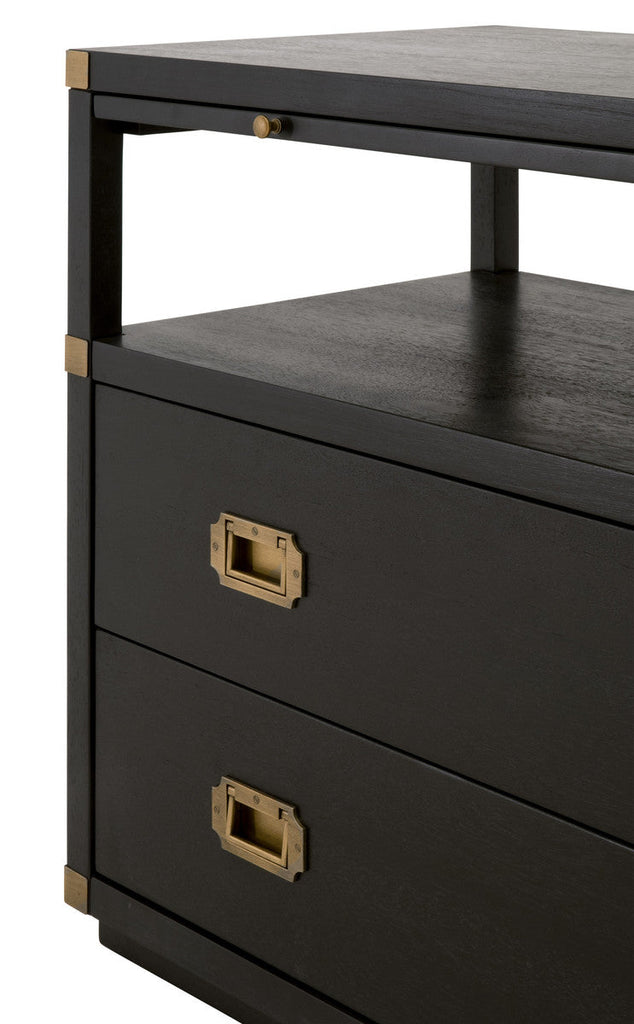 Bradley 2-Drawer Nightstand - 6131.B-BLK-BGLD