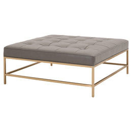 Brule Upholstered Coffee Table, Ore Grey Synthetic