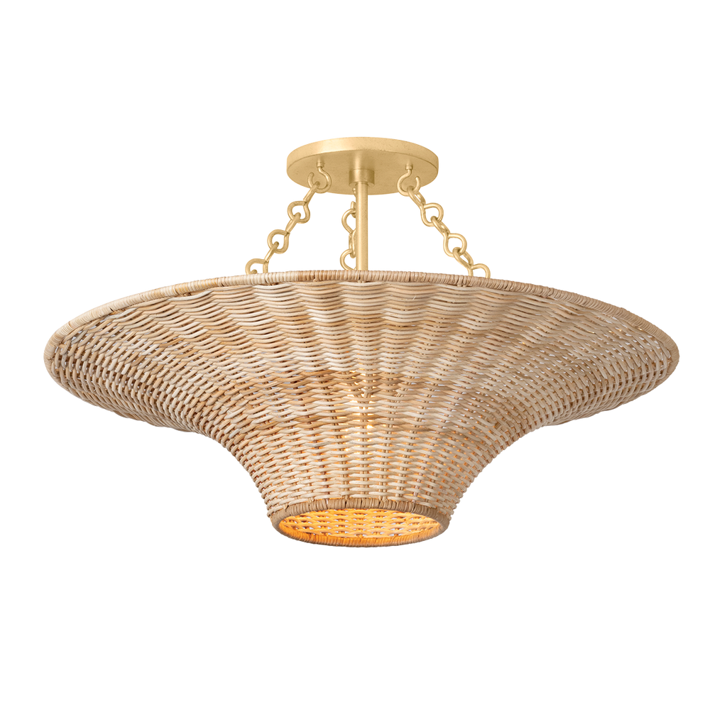 Ketan Semi Flush, Vintage Gold Leaf