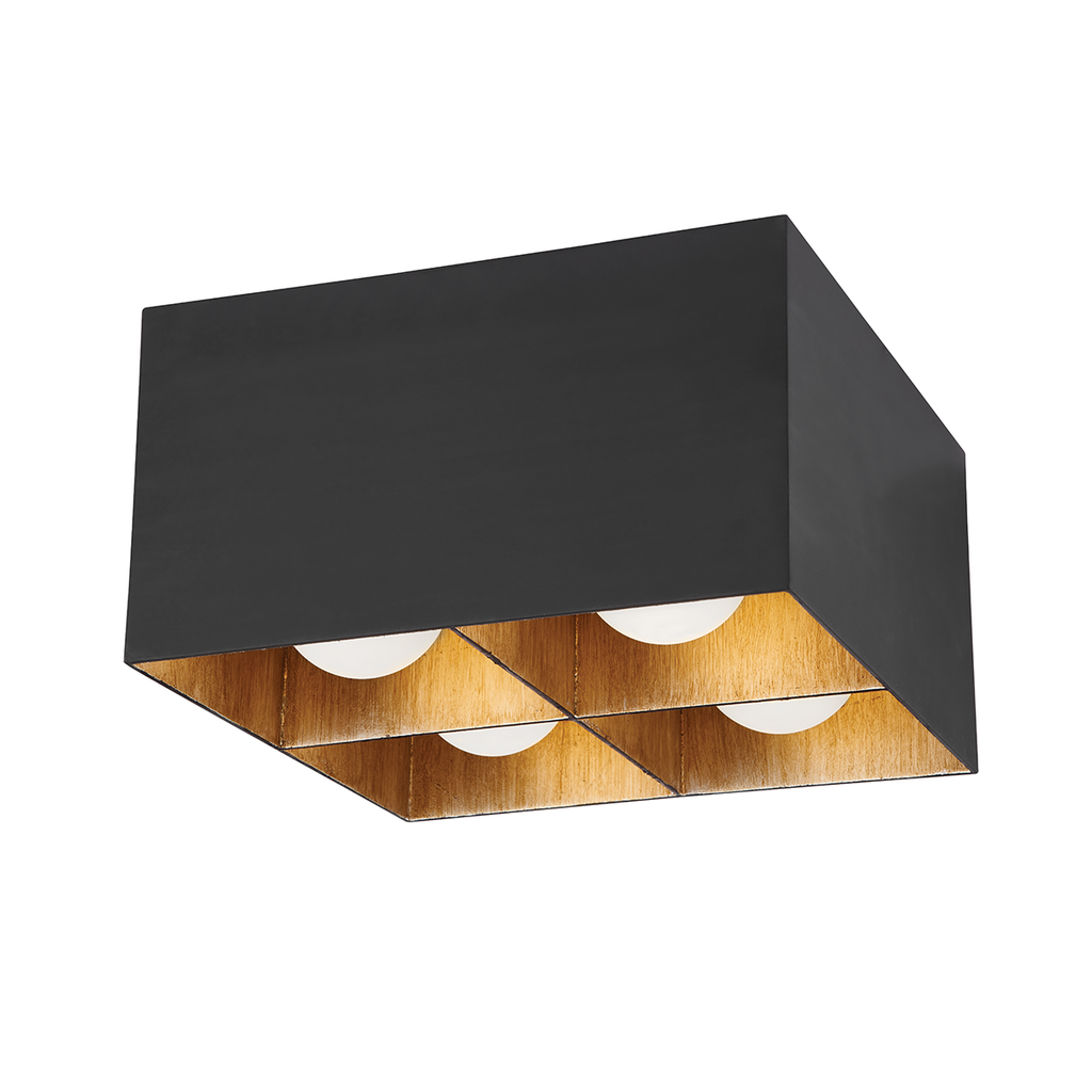 Felix 4 Light Flush Mount - Iron And Steel