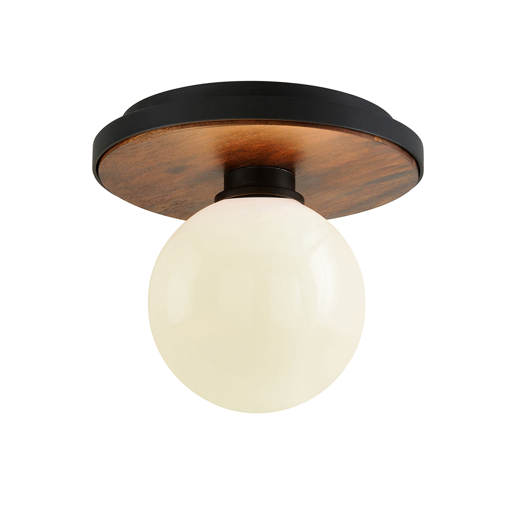 Cadet Flush Mount - Black And Natural Acacia