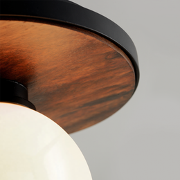 Cadet Flush Mount - Black And Natural Acacia