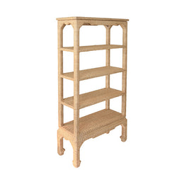 Ming Style Etagere In Woven Rattan