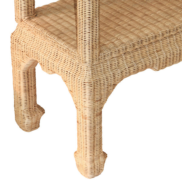 Ming Style Etagere In Woven Rattan