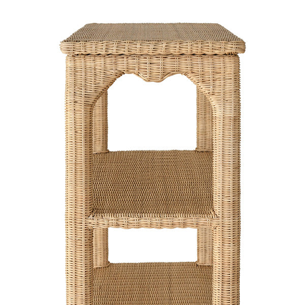 Ming Style Etagere In Woven Rattan