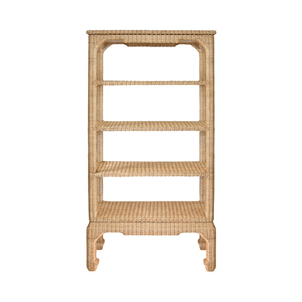 Ming Style Etagere In Woven Rattan