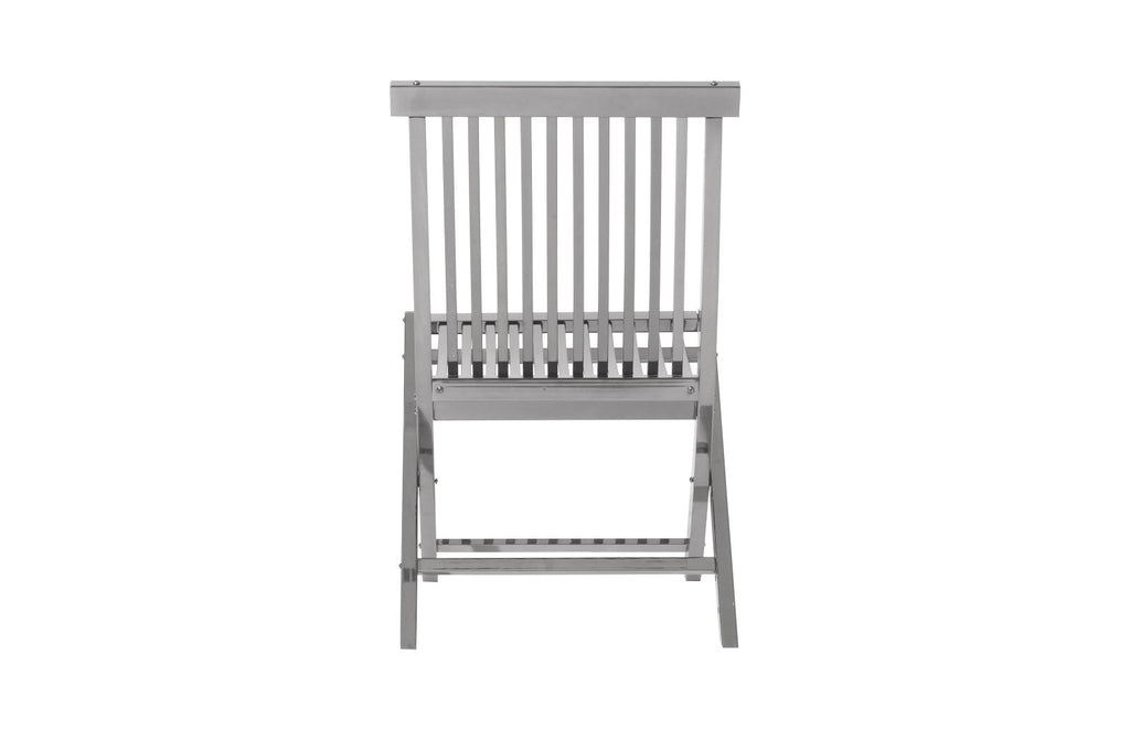 Slatted Folding Chair, Plated Black Nickel